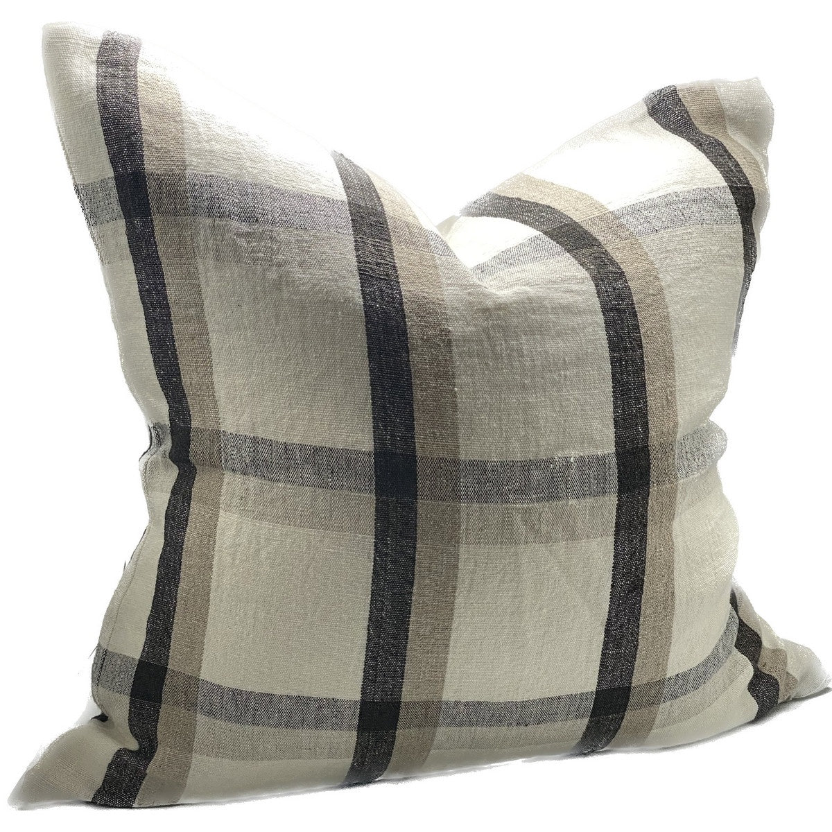 Cushion - Sanctuary linen black/ivory square