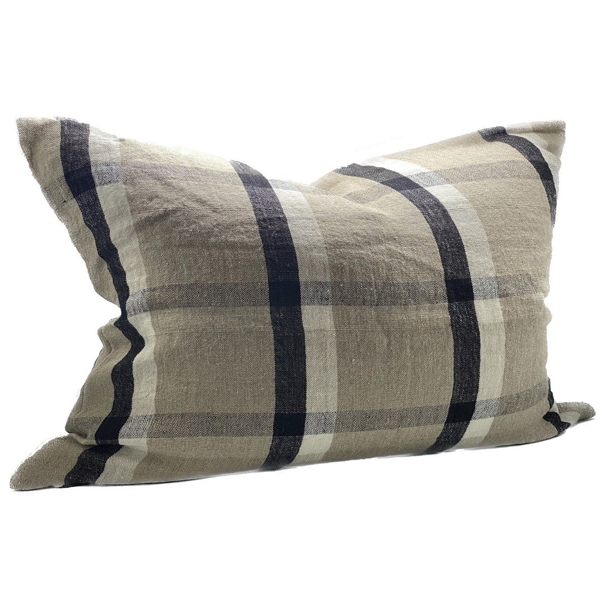 Cushion - Sanctuary linen rectangle natural/black