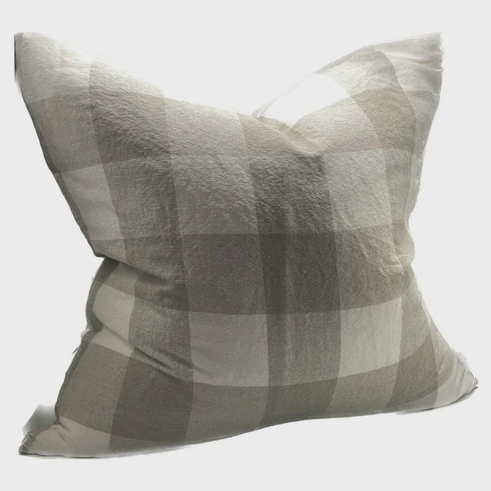 Cushion - Linen Square natural check