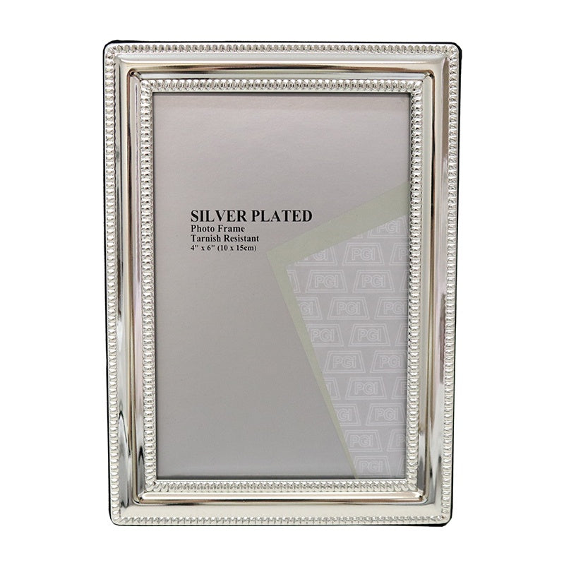 Photo frame - Silver Beaded Small