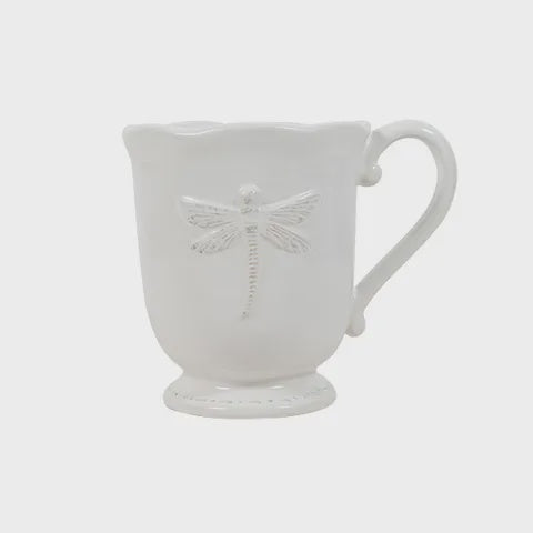 Mug - Dragonfly stoneware white